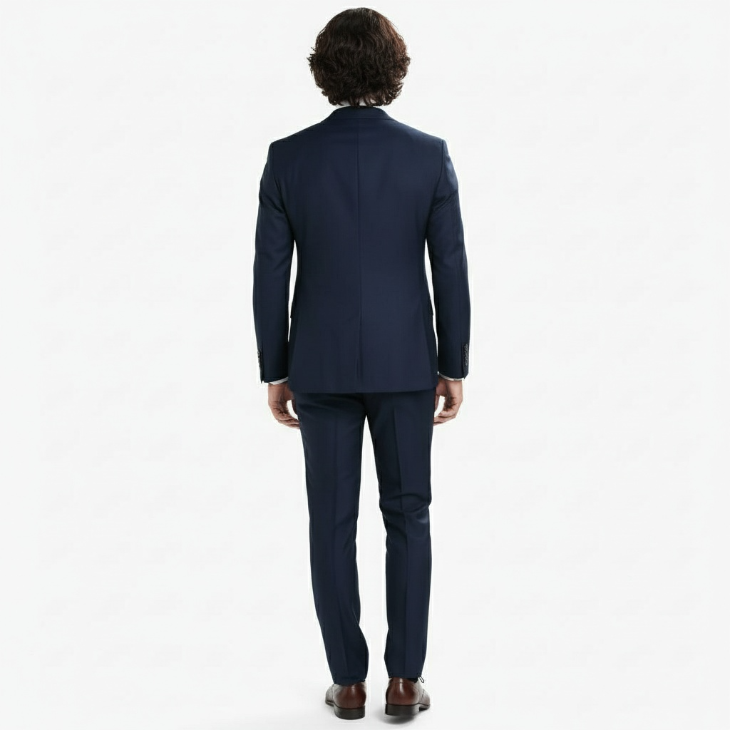 Zane Barläs Oxford Navy Plain Suit — full suit front, ghost mannequin