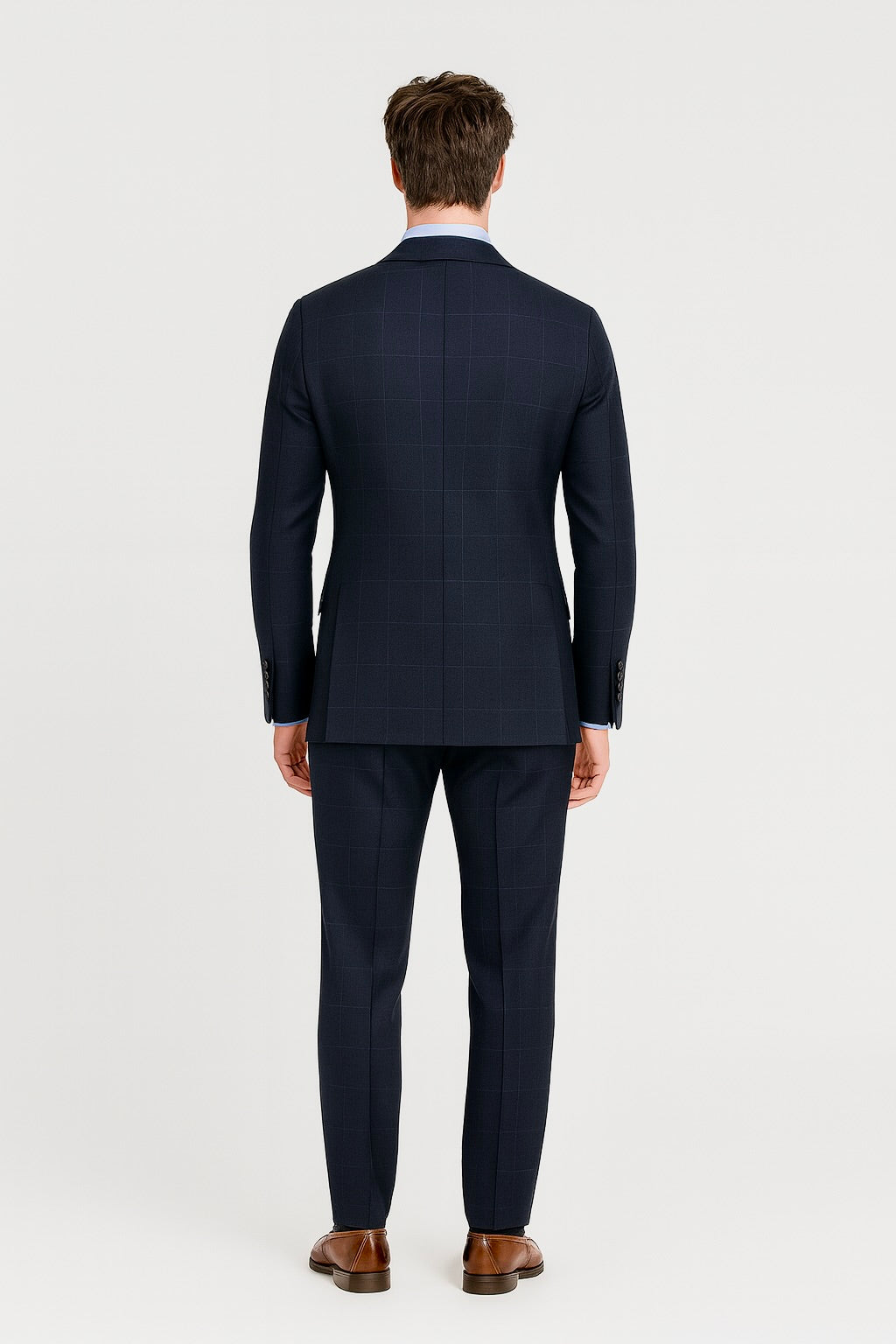 Navy Windowpane Suit
