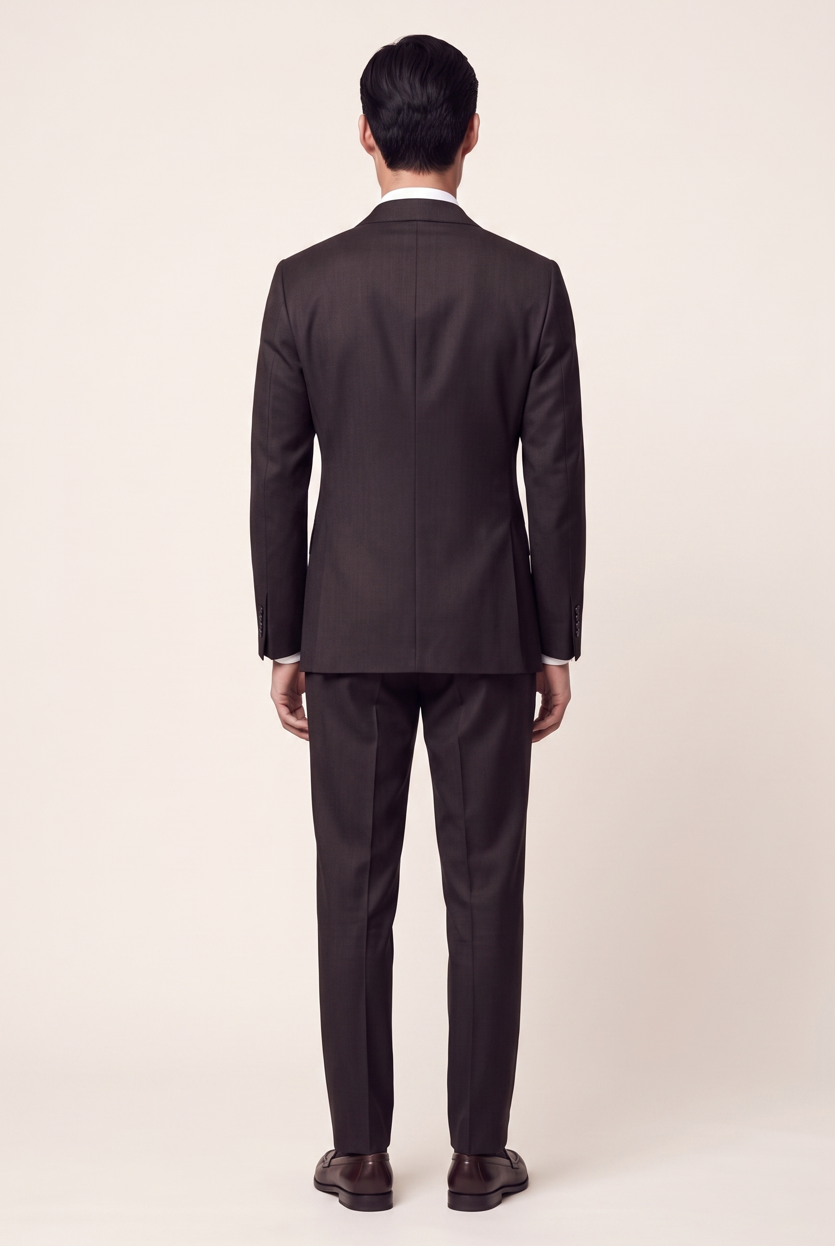 Manhattan Dark Brown Suit, full back view
