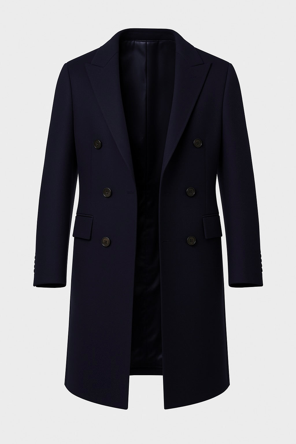 Navy Blue Cashmere Overcoat