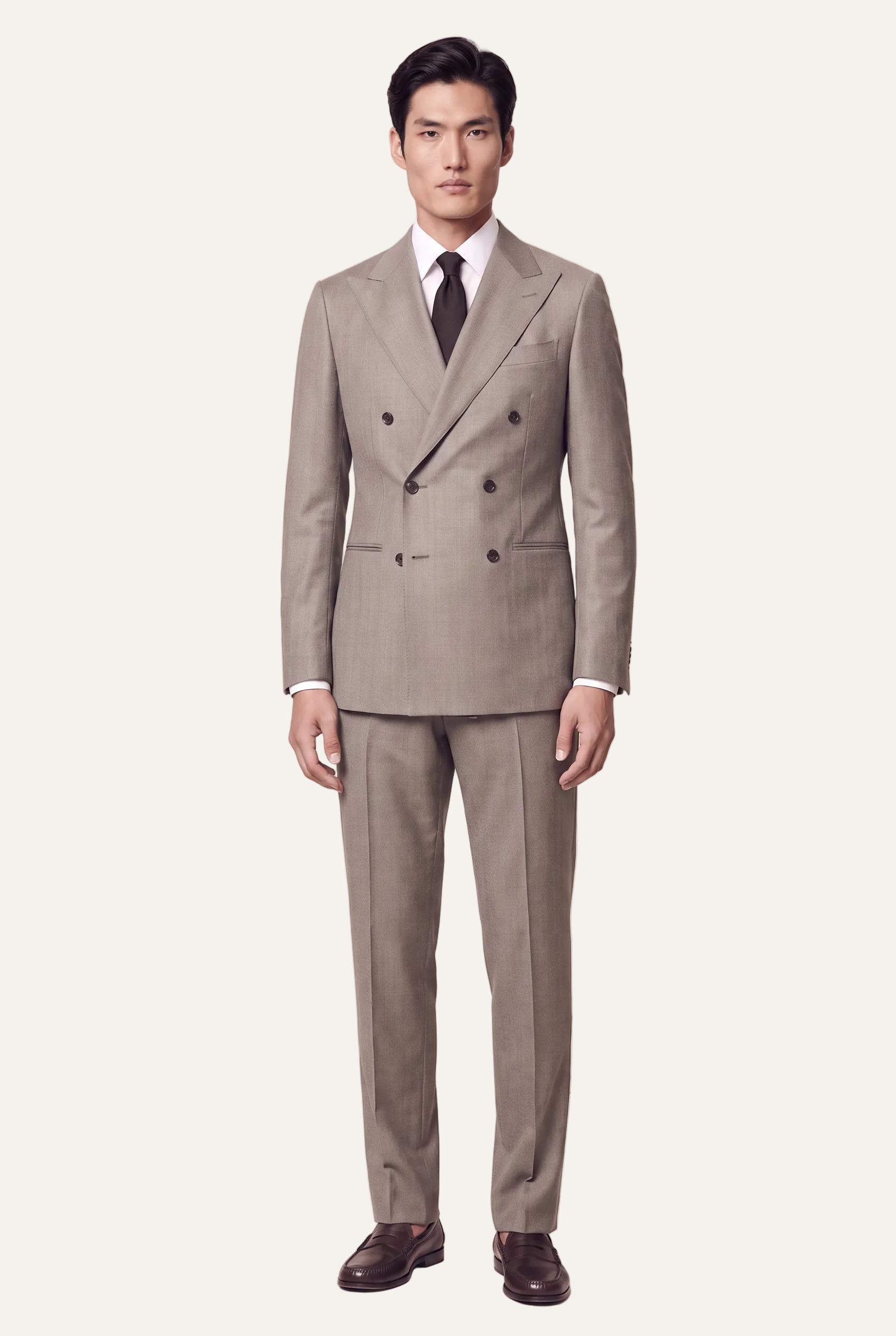 Manhattan Taupe Suit, full front view