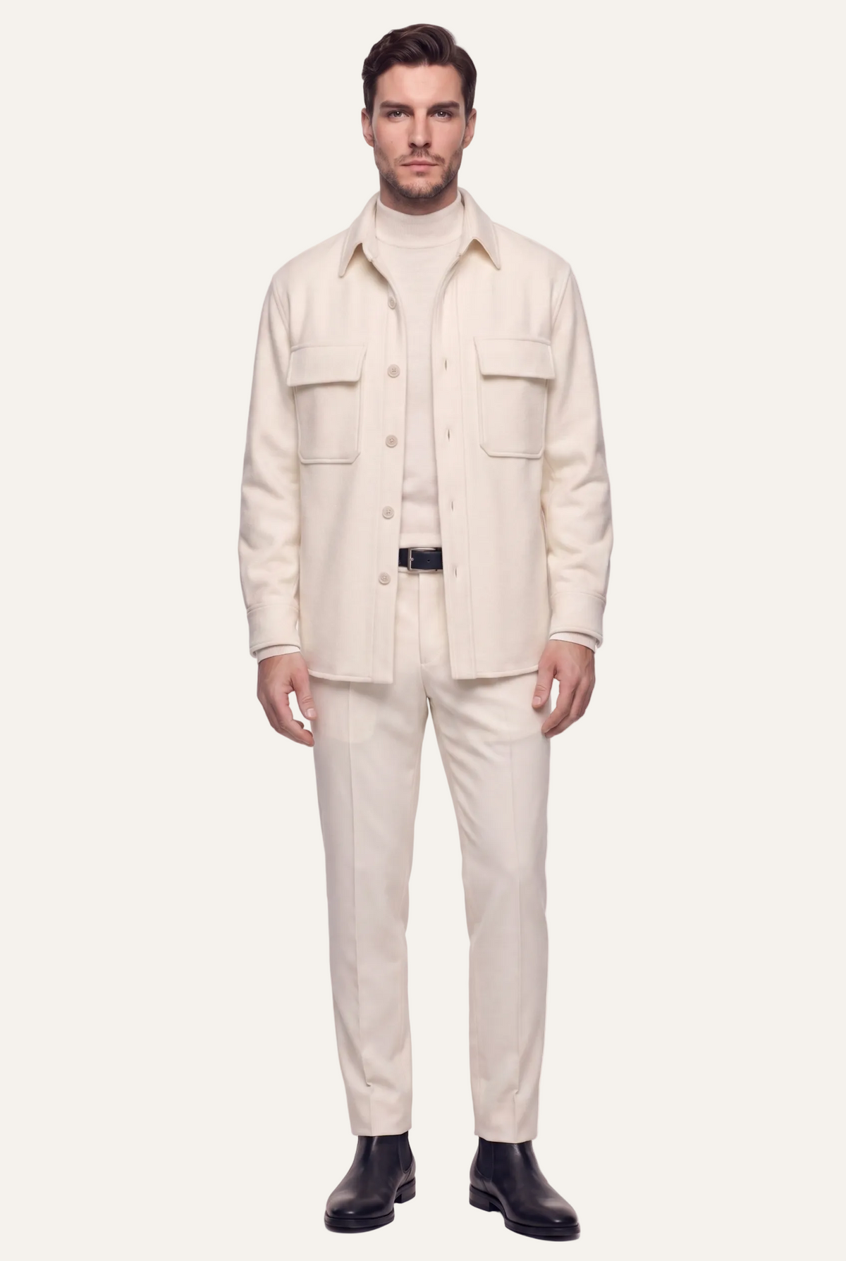 Off-White Shirt Jacket, full front view