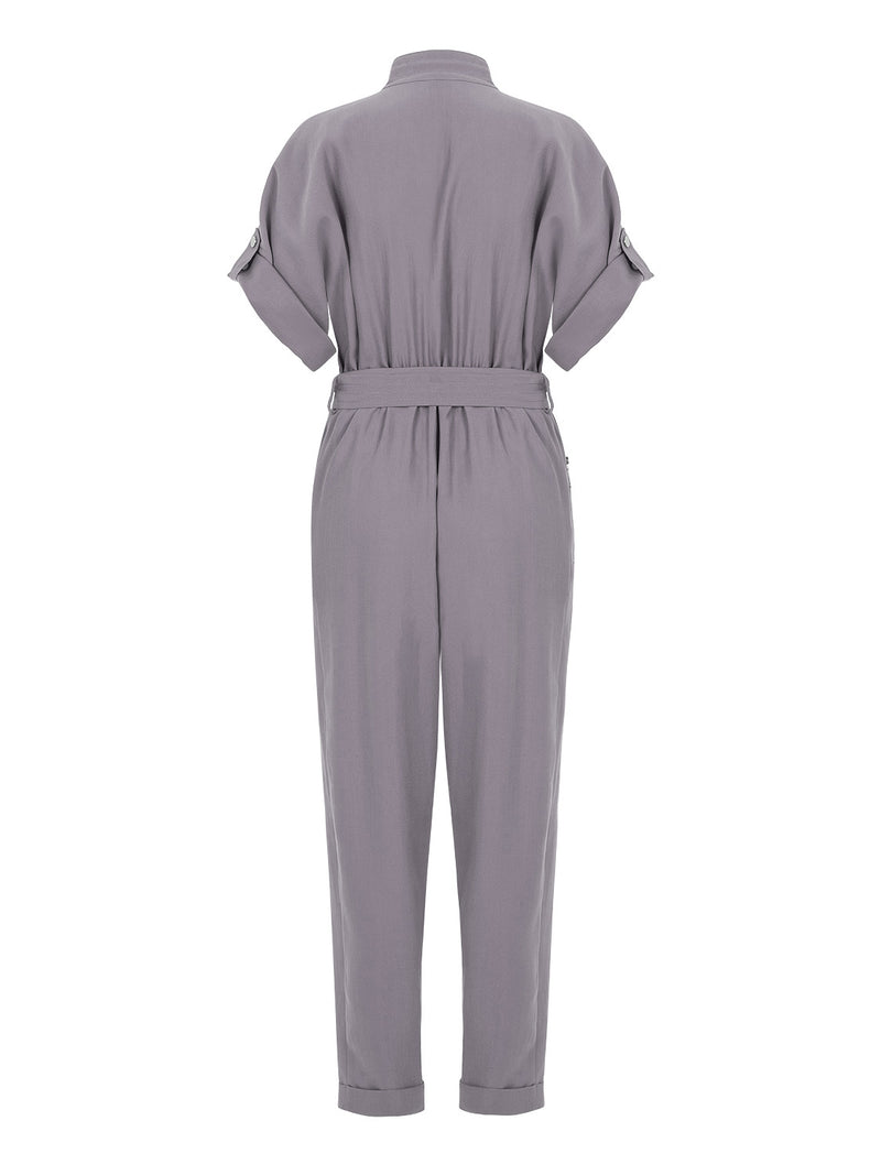 Grey Crossover Jumpsuit