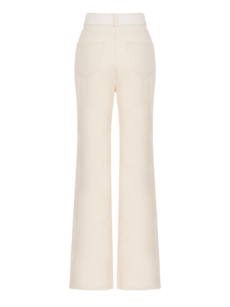 Flared Beige Jeans