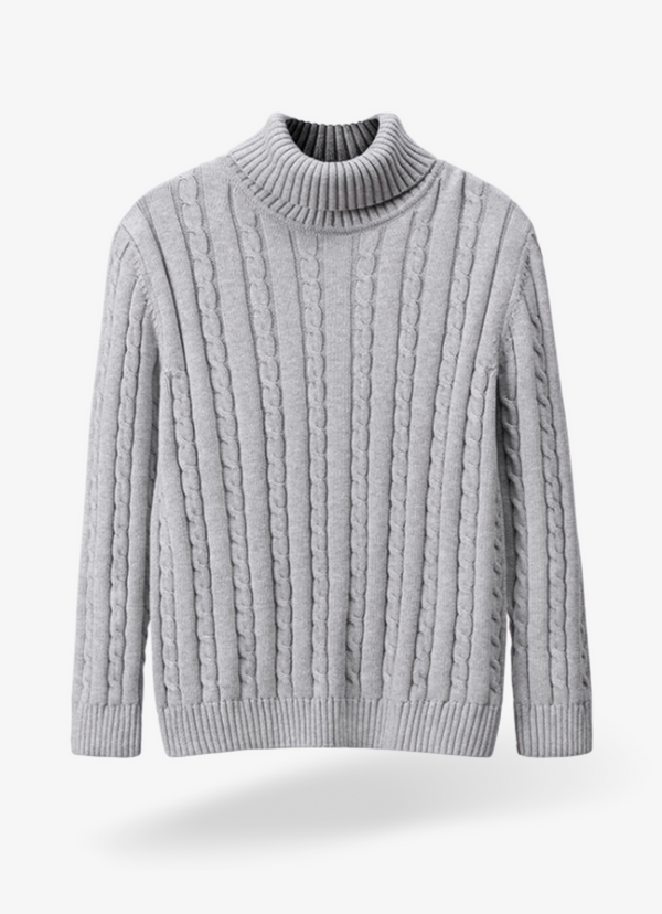 Light Grey Ribbed Turtleneck