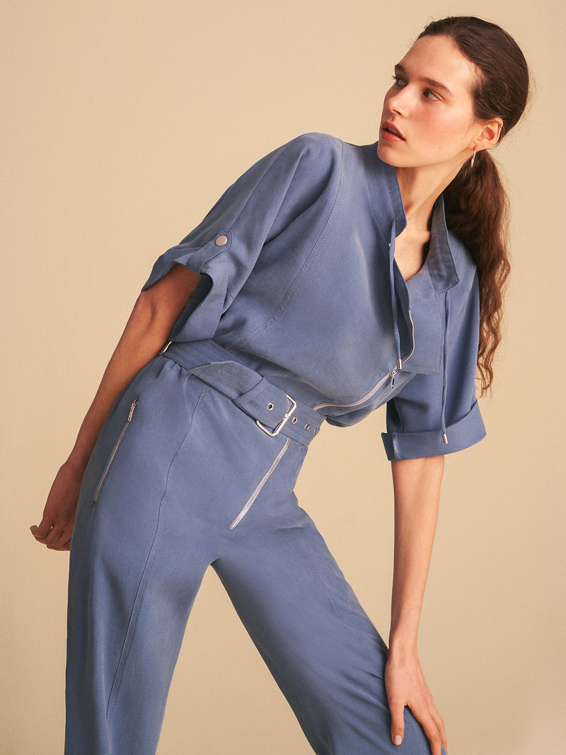 Blue Crossover Jumpsuit