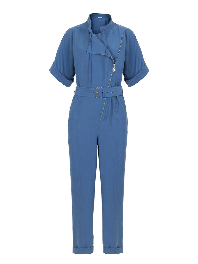 Blue Crossover Jumpsuit