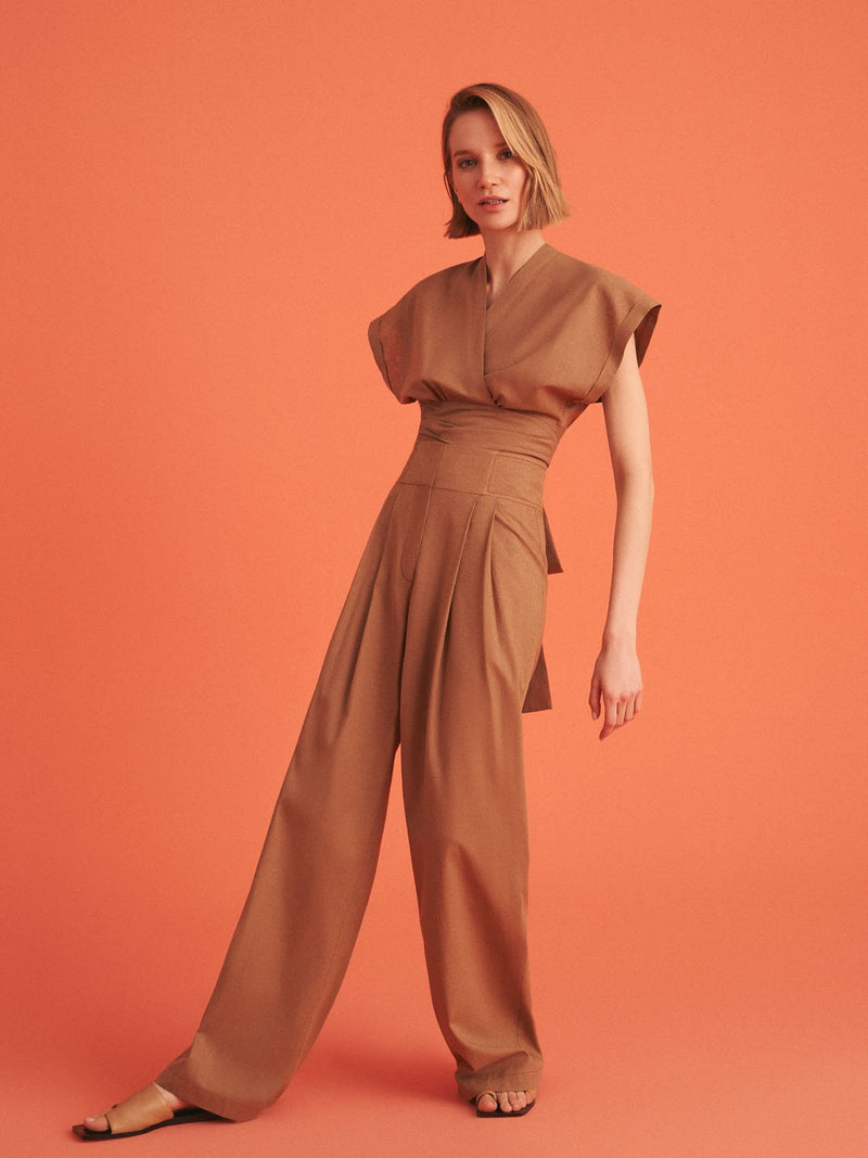 Brown Wrap Crop Top