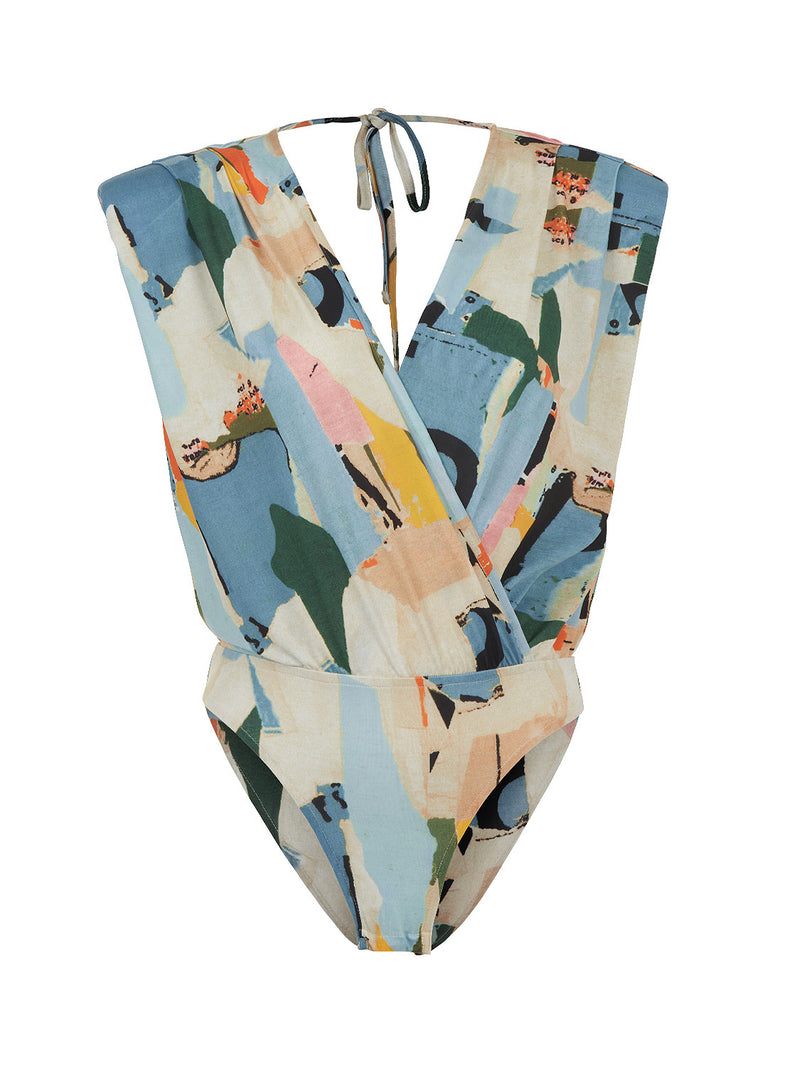 Shoulder Pad Printed Bodysuit