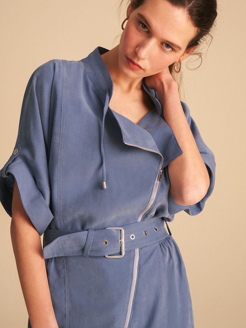 Blue Crossover Jumpsuit