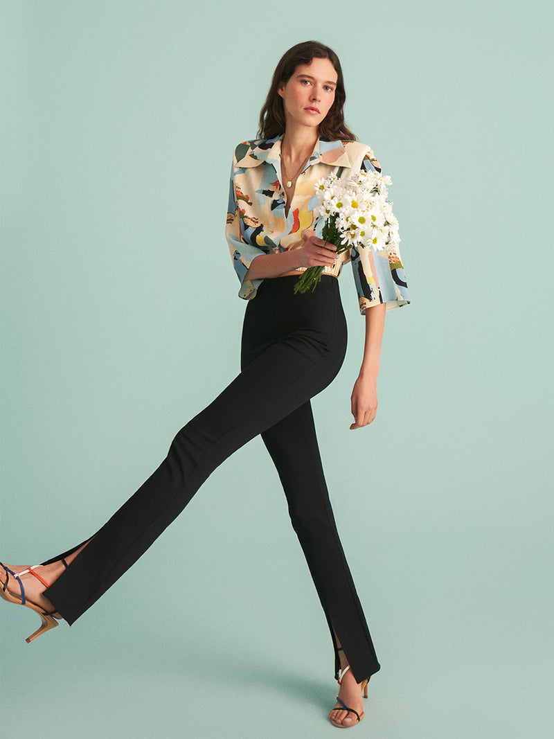 Printed Shoulder Pad Top