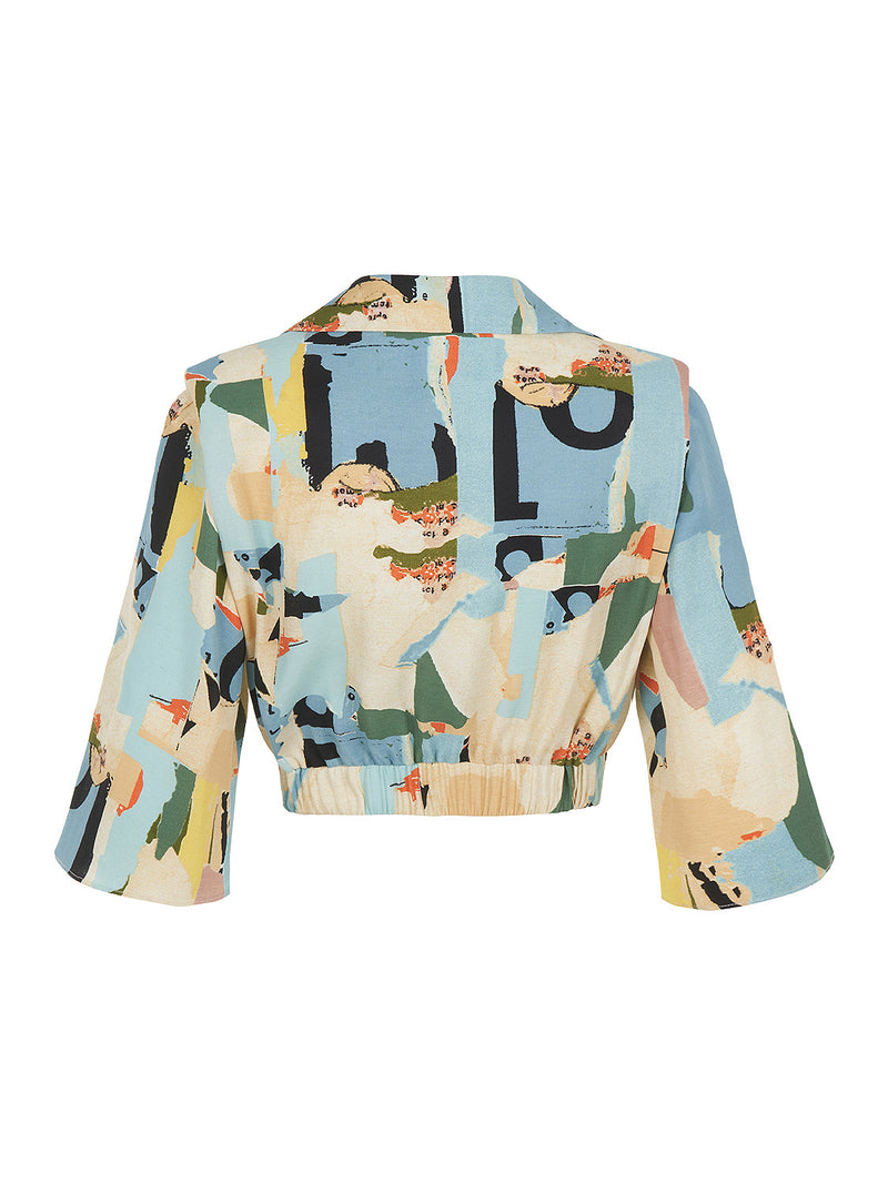 Printed Shoulder Pad Top