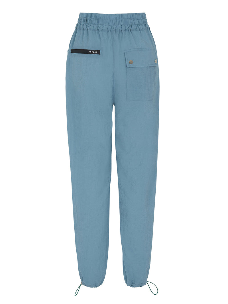 Blue Pleated Jogging Pants