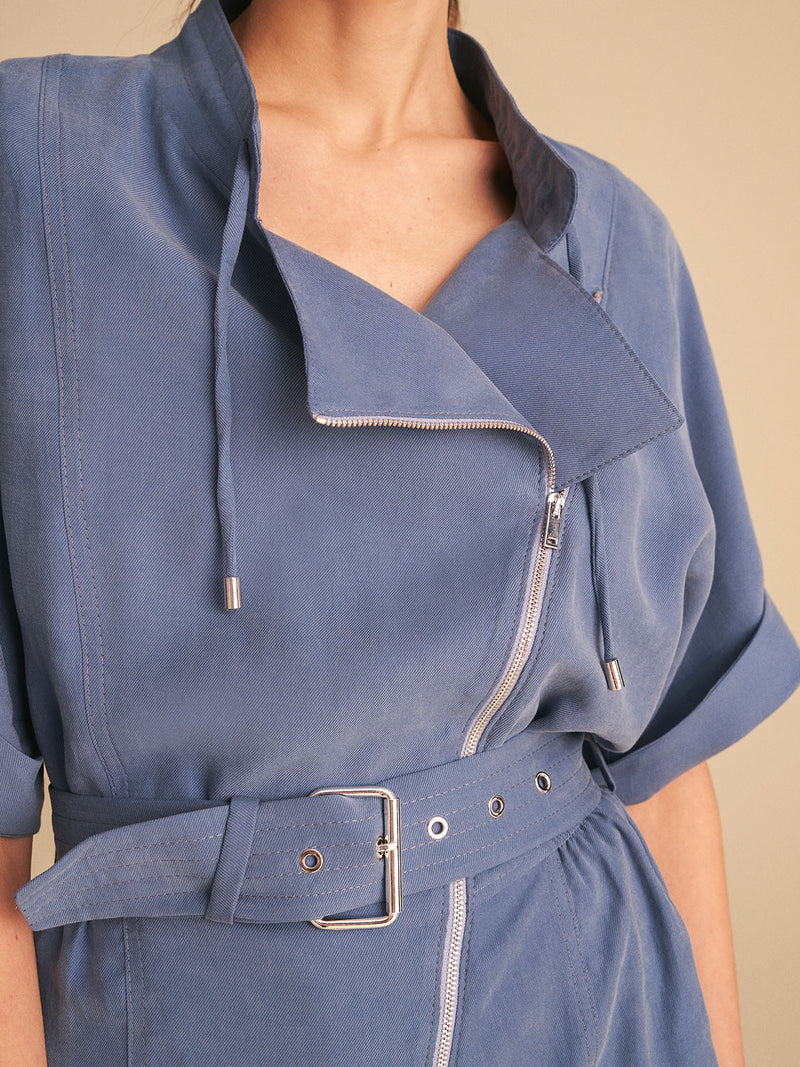 Blue Crossover Jumpsuit