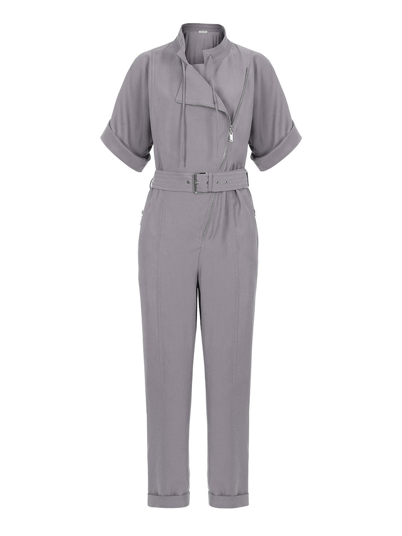Grey Crossover Jumpsuit