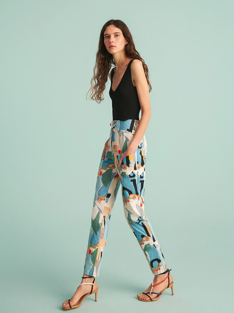 Printed Tapered Fit Pants