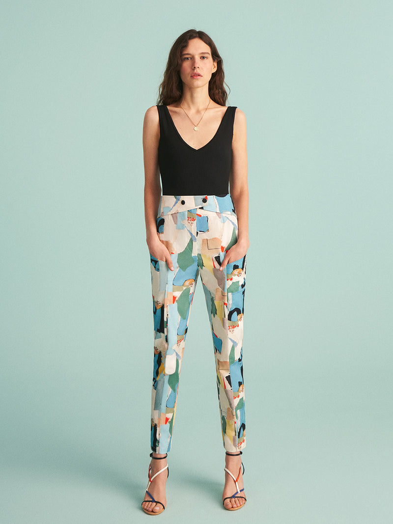 Printed Tapered Fit Pants