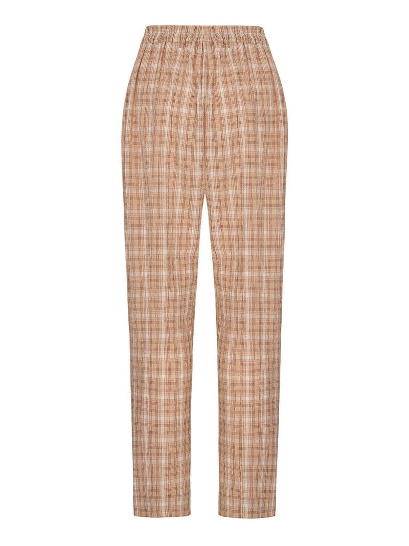 Tapered Fit Plaid Pants