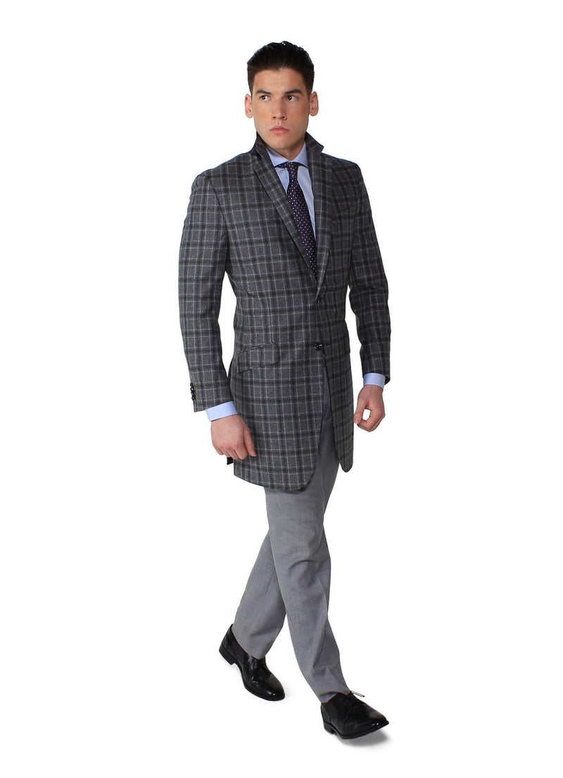 Grey Check Overcoat