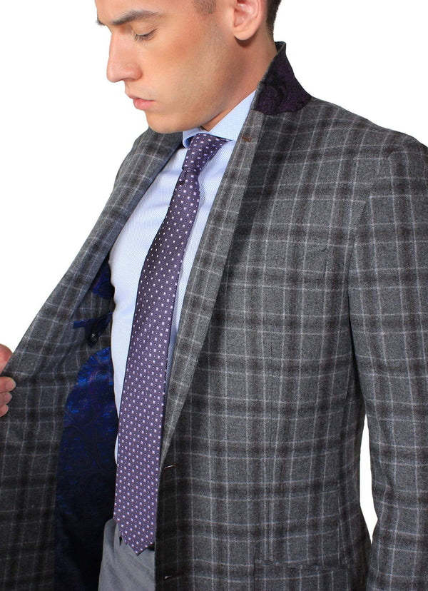 Grey Check Overcoat