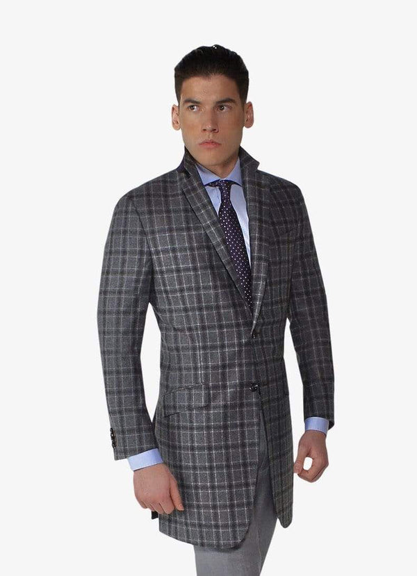 Grey Check Overcoat