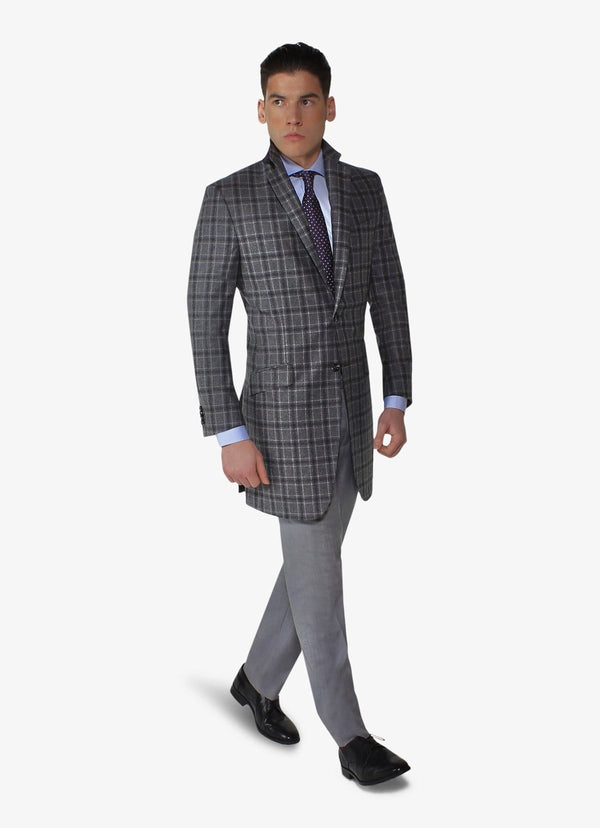 Grey Check Overcoat