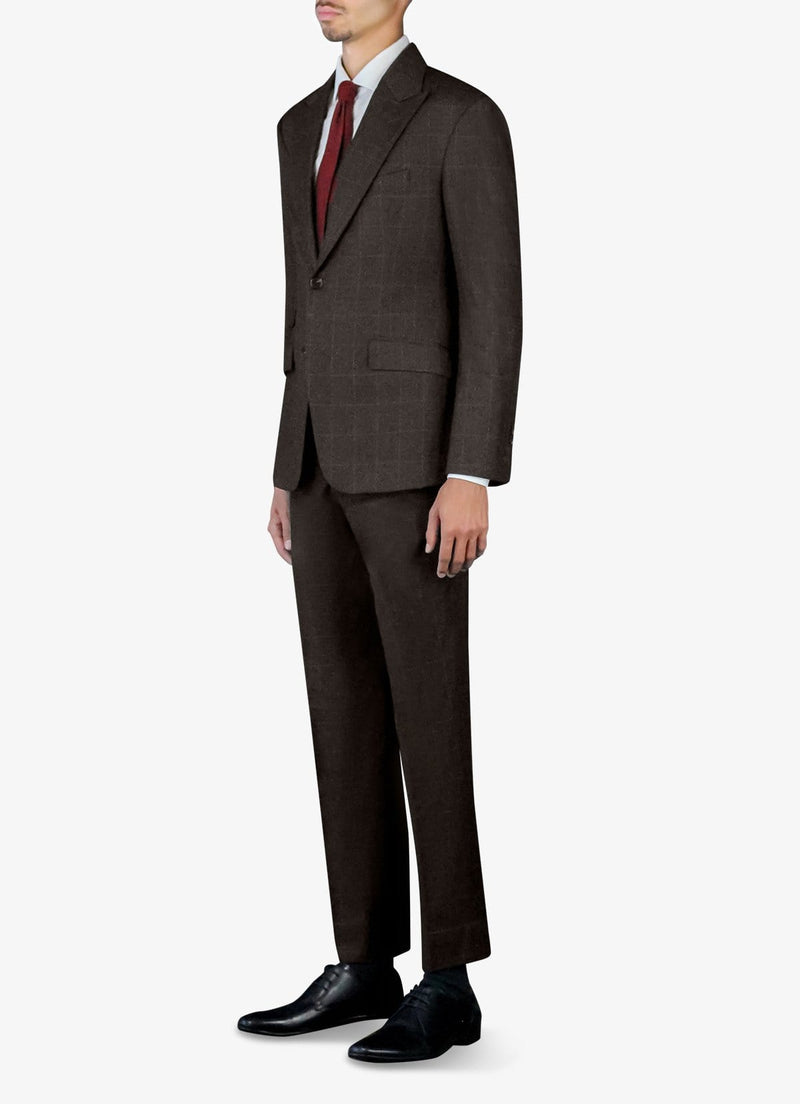 Brown Windowpane Suit