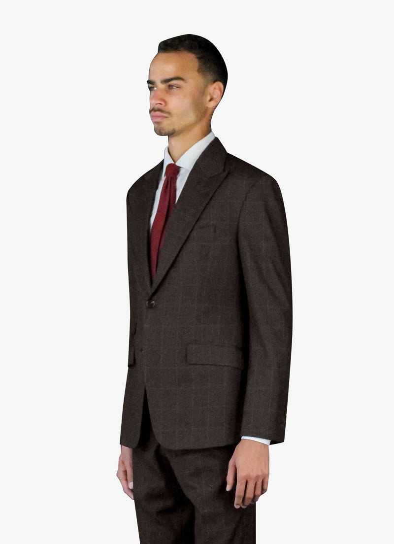 Brown Windowpane Suit