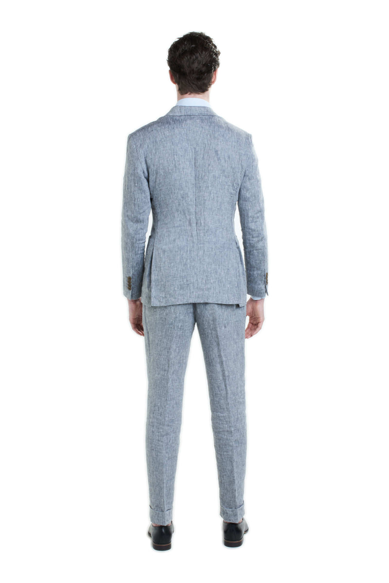 Grey Double Breasted Linen Suit
