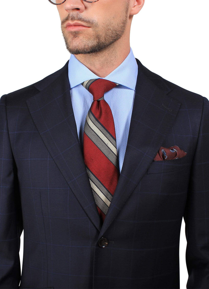 Oxford Navy Windowpane