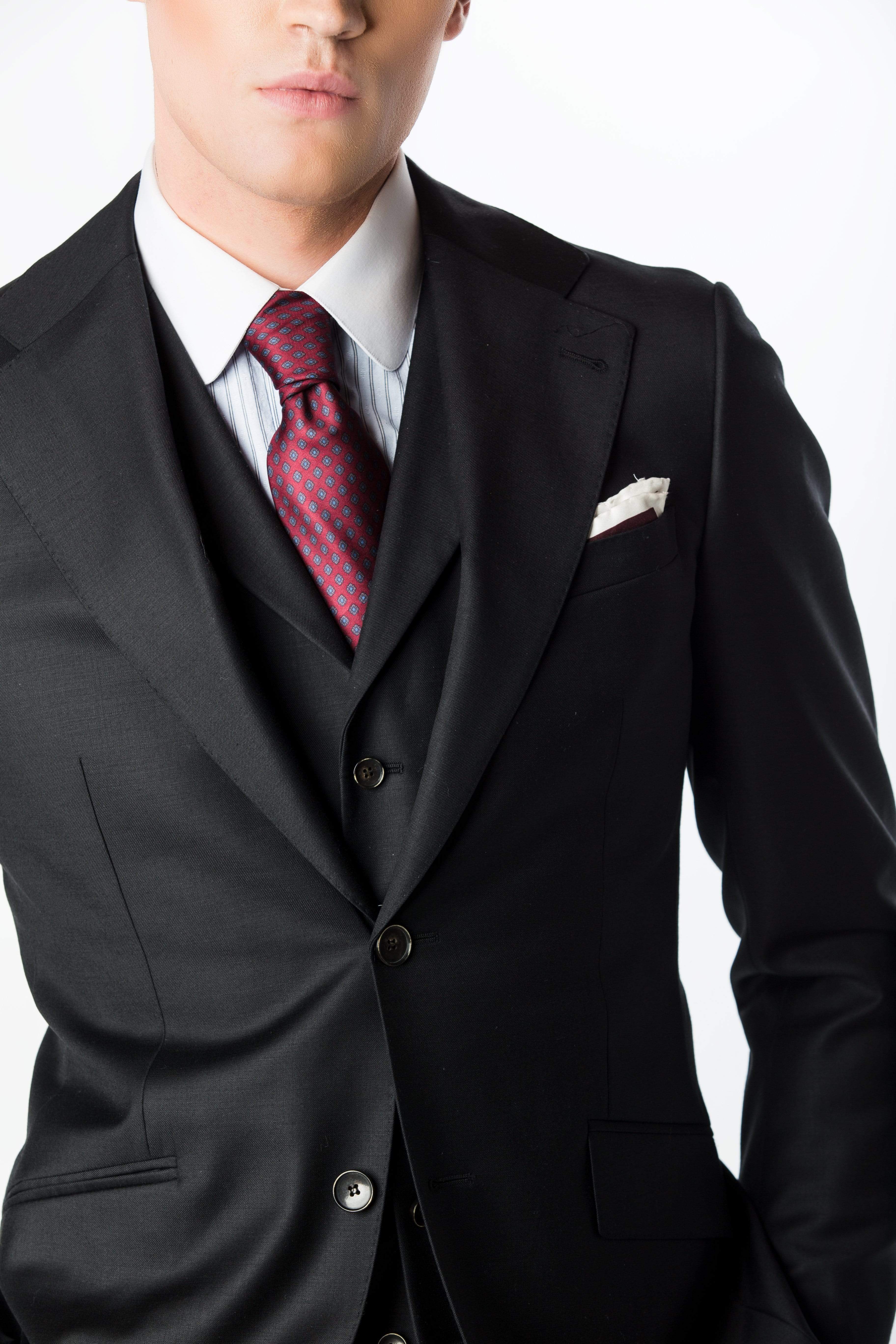 Zane Barläs Suits Oxford Plain Black Custom Suits for Men and Women