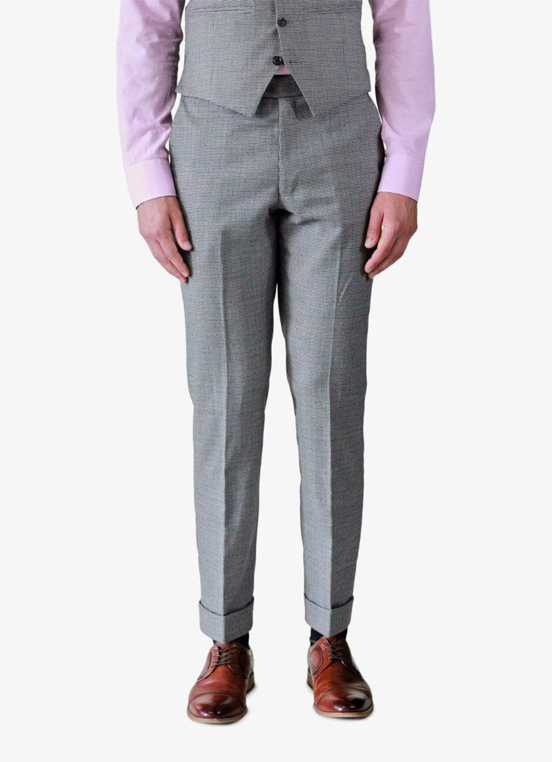 Back and Grey Textured Trousers