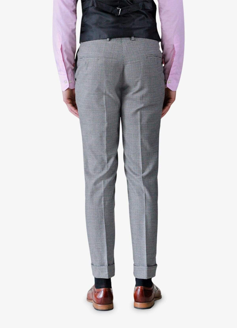 Back and Grey Textured Trousers