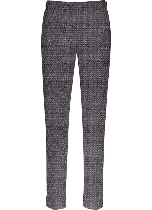 Washed Grey Textured Check Trousers