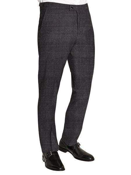 Washed Grey Textured Check Trousers