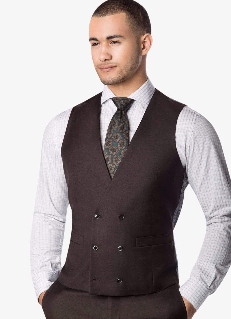 Brown Double Breasted Waistcoat