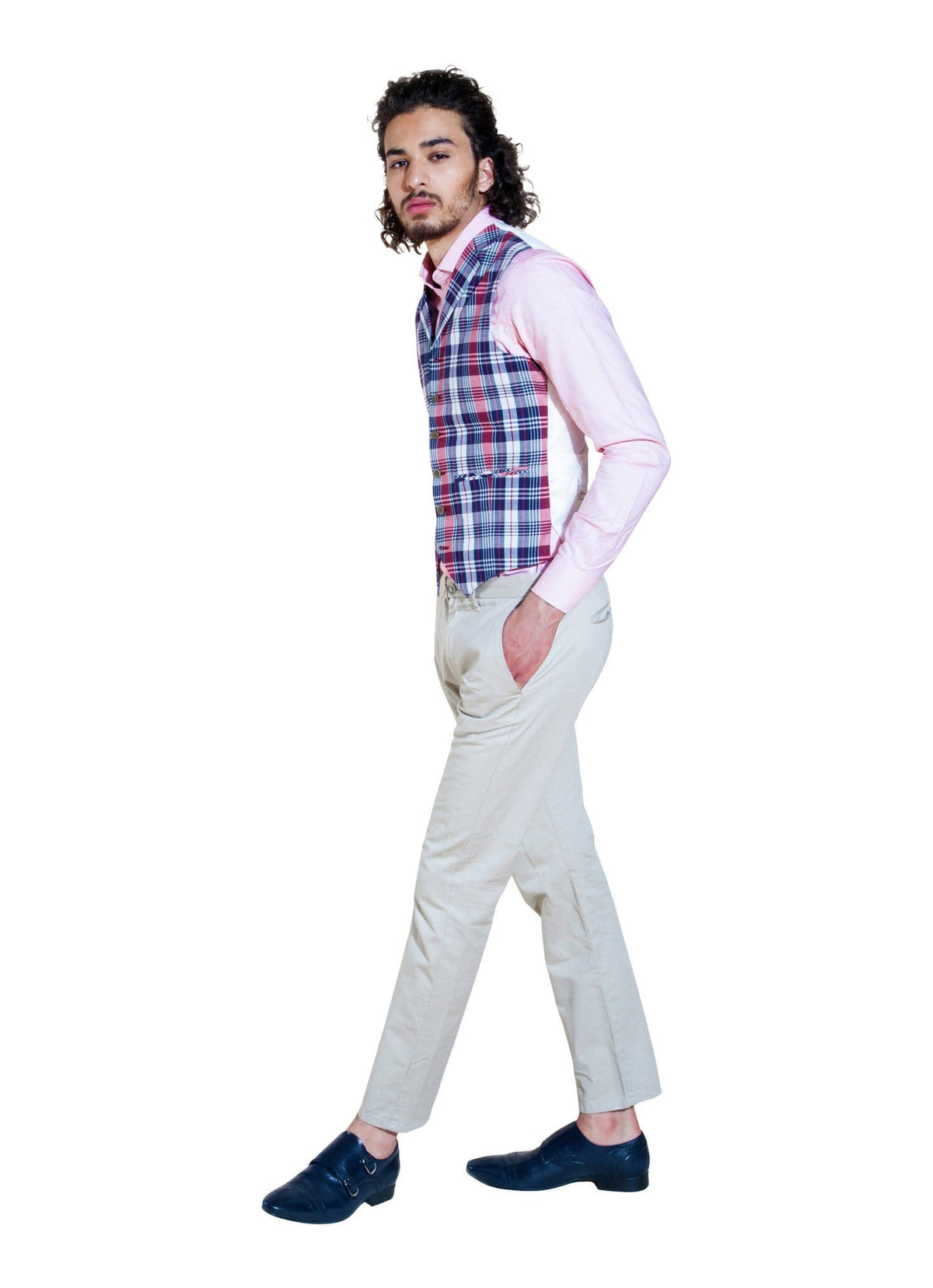 Zane Barläs Red Waistcoat, front view on model