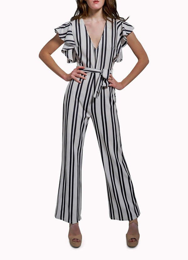 White Stripes Jumpsuit