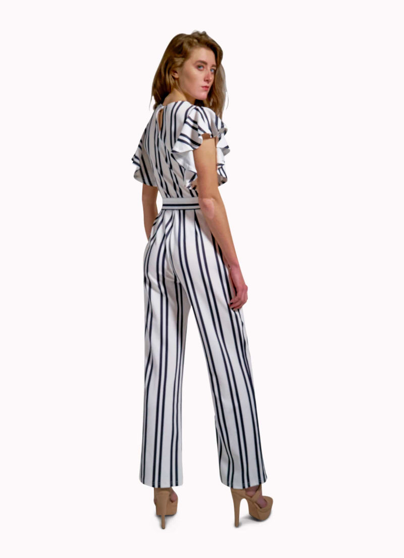 Zane Barläs Women Outlet Jumpsuits Outlet White Stripes Jumpsuit Custom Suits for Men and Women