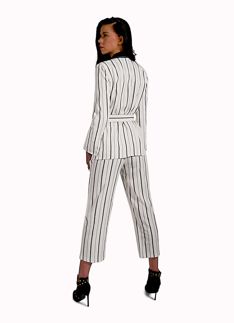 Black and White Stripes Suit