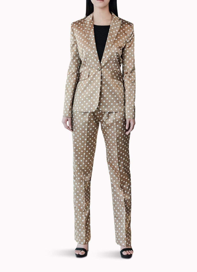 Gold Silk Polka Dot Suit