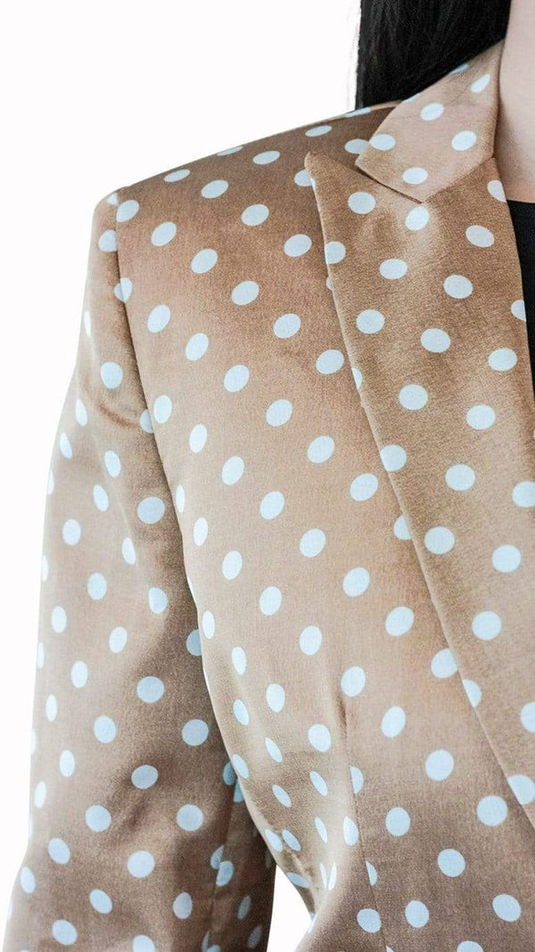 Gold Silk Polka Dot Suit