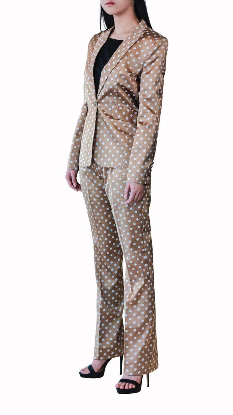 Gold Silk Polka Dot Suit