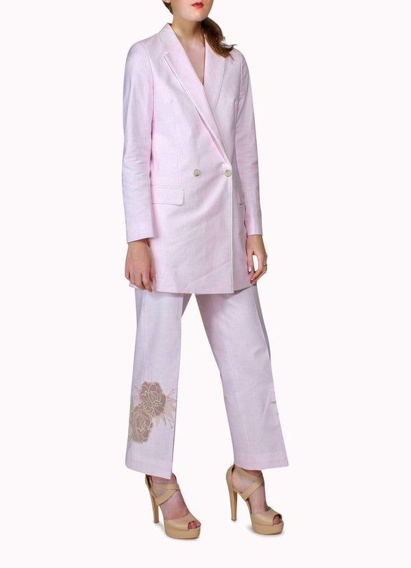 Pink Long Jacket Suit