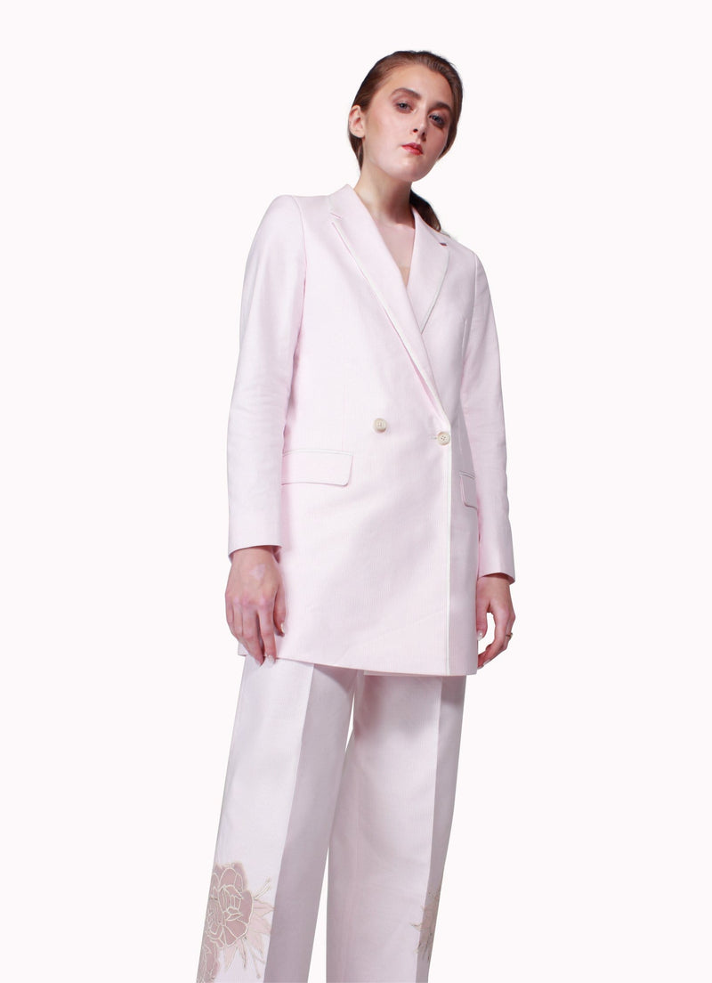 Pink Long Jacket Suit