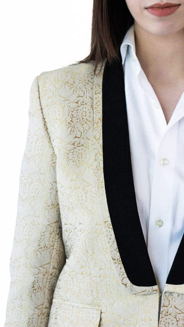 White & Gold Silk Tuxedo
