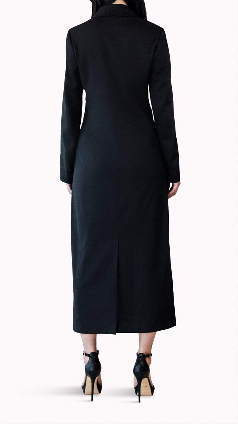 Black Silk Tuxedo Dress