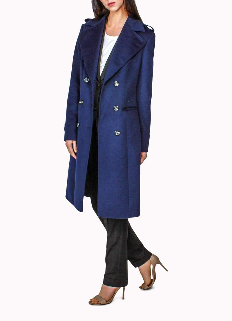 Navy Cashmere Overcoat