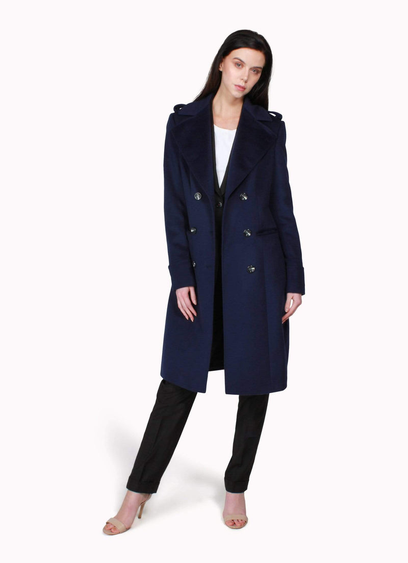 Navy Cashmere Overcoat