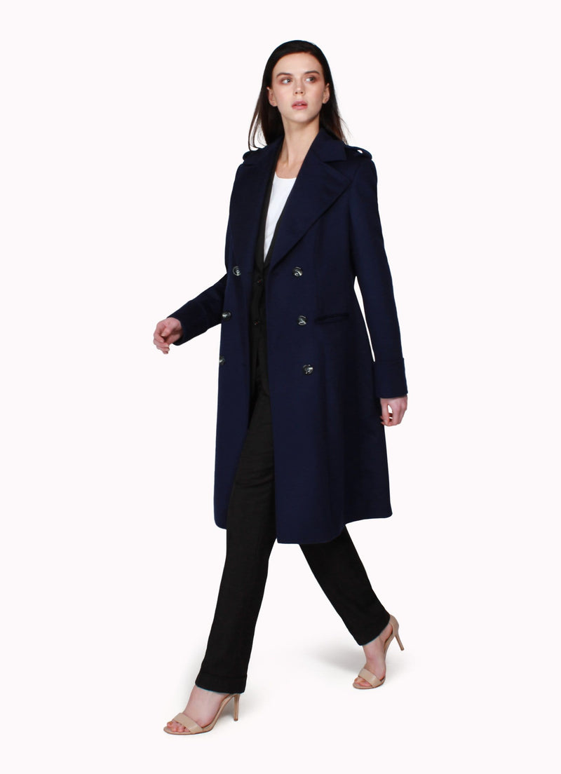 Navy Cashmere Overcoat